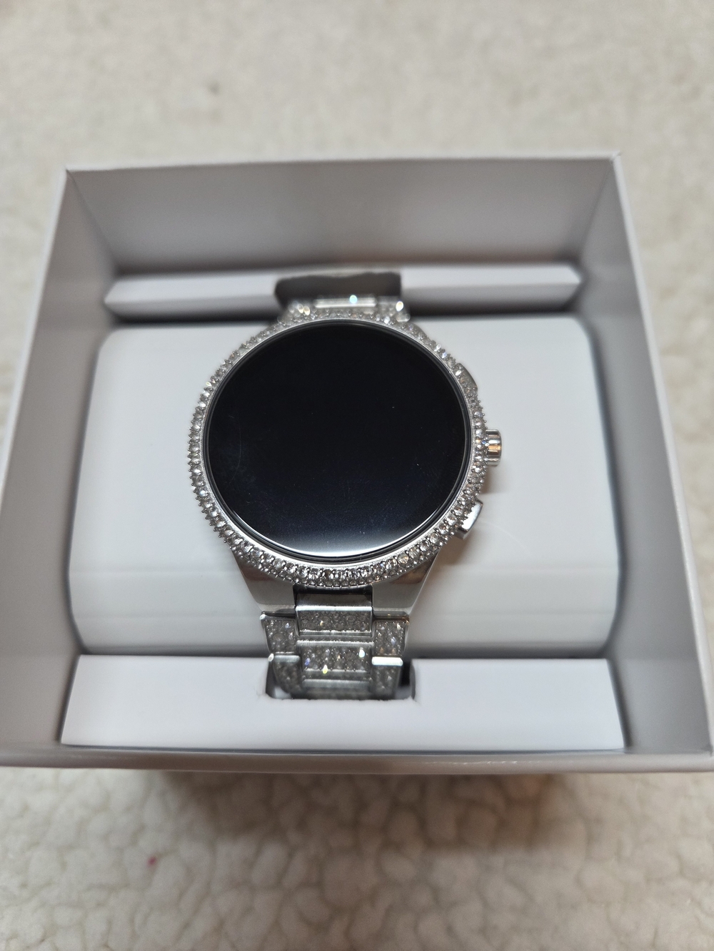 Michael Kors Silver-tone Smartwatch with Crystal Trim